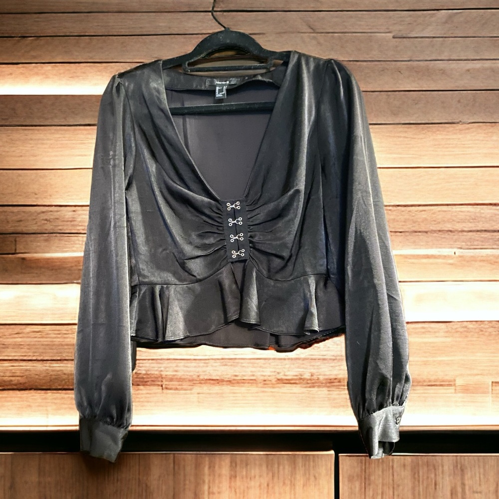 Forever 21 cropped black dressy top.